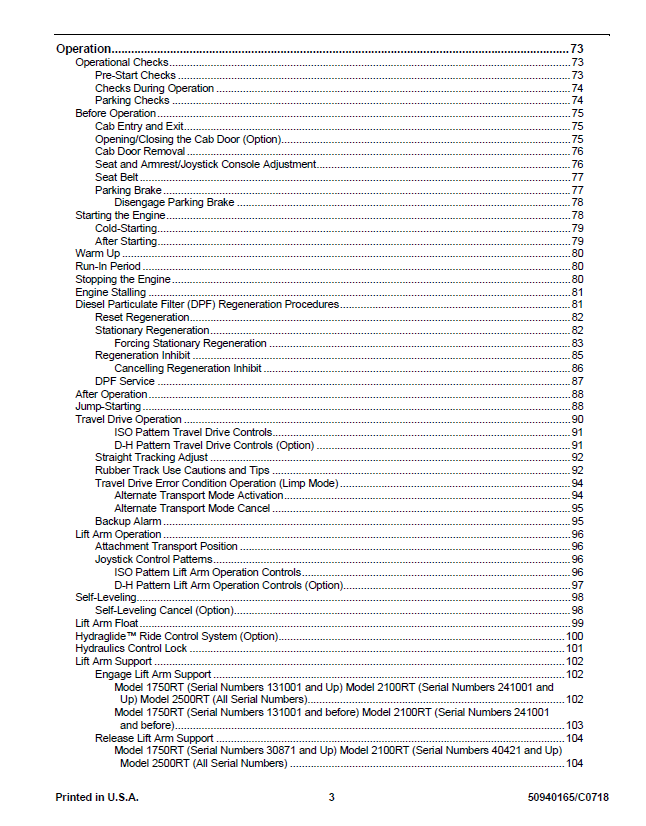 MUSTANG 1750RT, 2100RT & 2500RT Service Repair Manual 50940165 Download