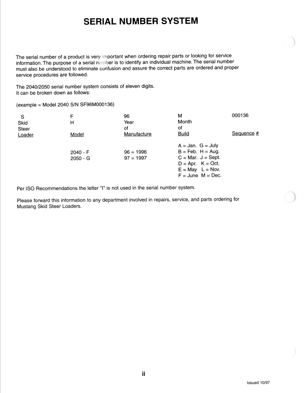 MUSTANG 2040-2050 Workshop Service Manual 001-49966