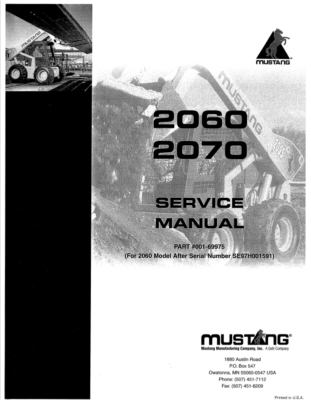 MUSTANG 2060 & 2070 Service Manual 001-69975 PDF Download