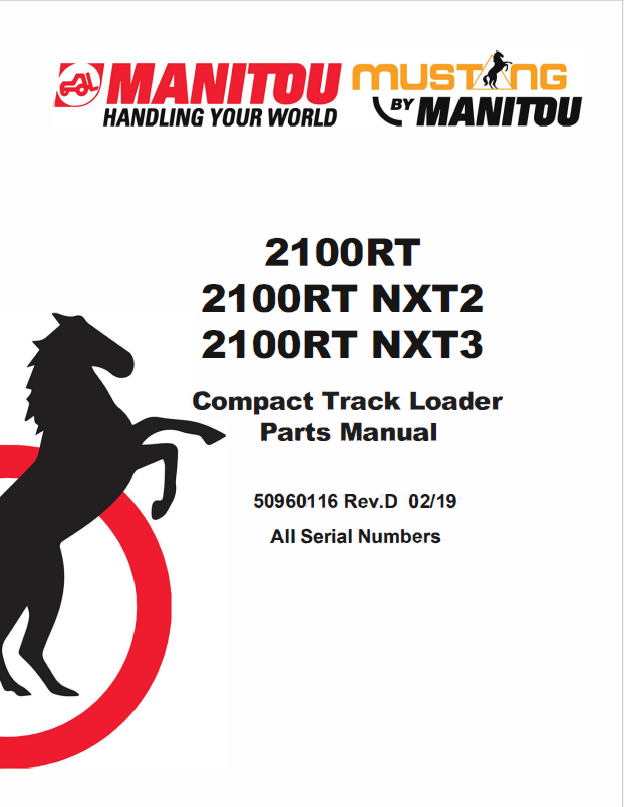 MUSTANG 2100RT, 2100RT NXT2 & NXT3 Parts Catalog Manual 50960116 PDF