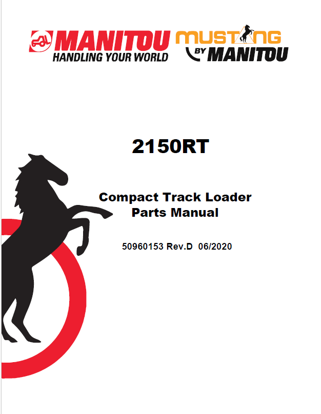 MUSTANG 2150RT Compact Track Loader Parts Catalog Manual 50960153 PDF