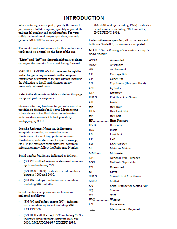 MUSTANG 3503 3703 Excavator Parts Manual PDF Download 918049