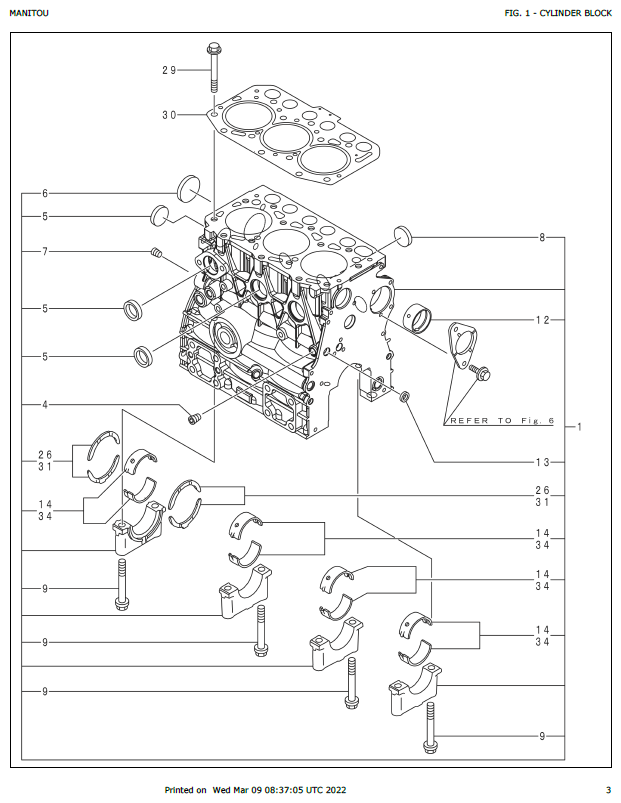 MUSTANG 3TNV70-XBV Diesel Engine Parts Catalog 50940095 Complete PDF
