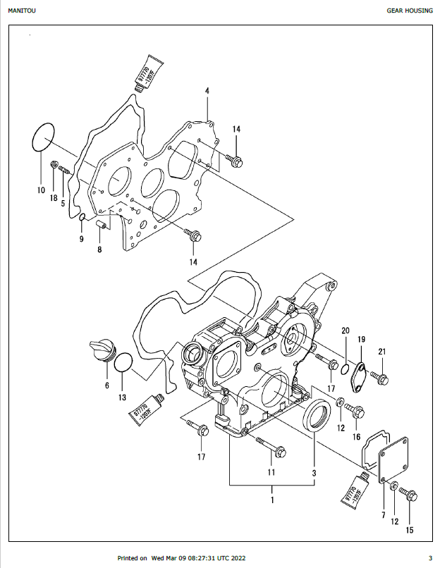 MUSTANG 3TNV82A-BPMS Engine Parts Catalog 917382 OEM Manual PDF