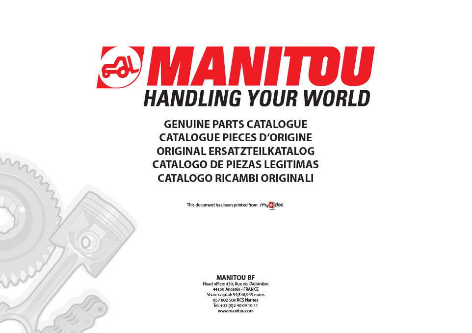 MUSTANG 3TNV88F-ESBV Engine Parts Catalog Manual 50940138 PDF