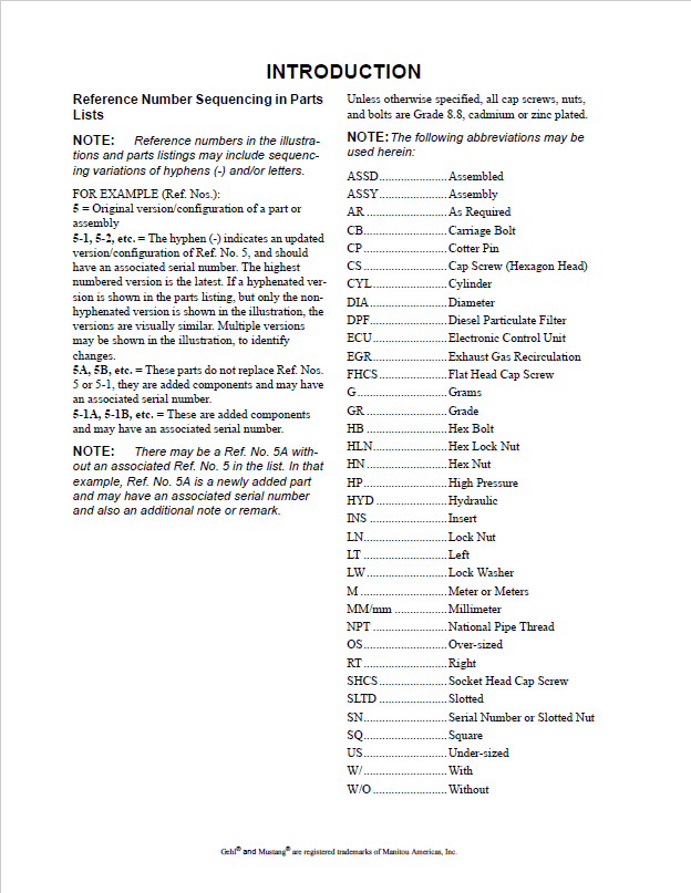MUSTANG 4TNV88C-KMS Engine Spare Parts Catalog 50940248 Workshop PDF