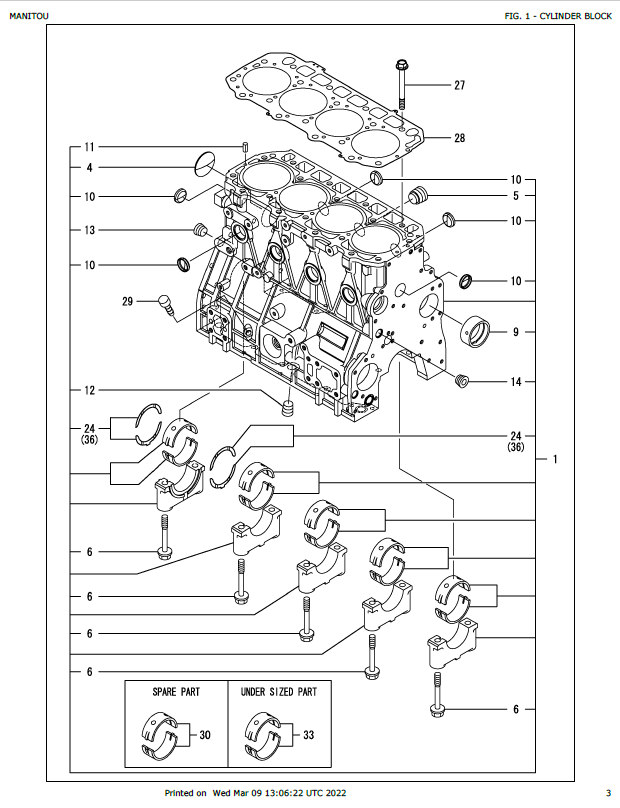 MUSTANG 4TNV98-ZNMS3R Engine Spare Parts Catalog Manual PDF 50940311B