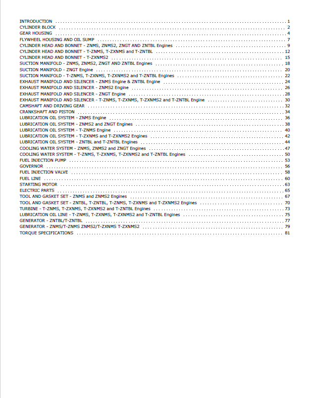 MUSTANG 4TNV98-ZNMS Series Parts Manual Download PDF