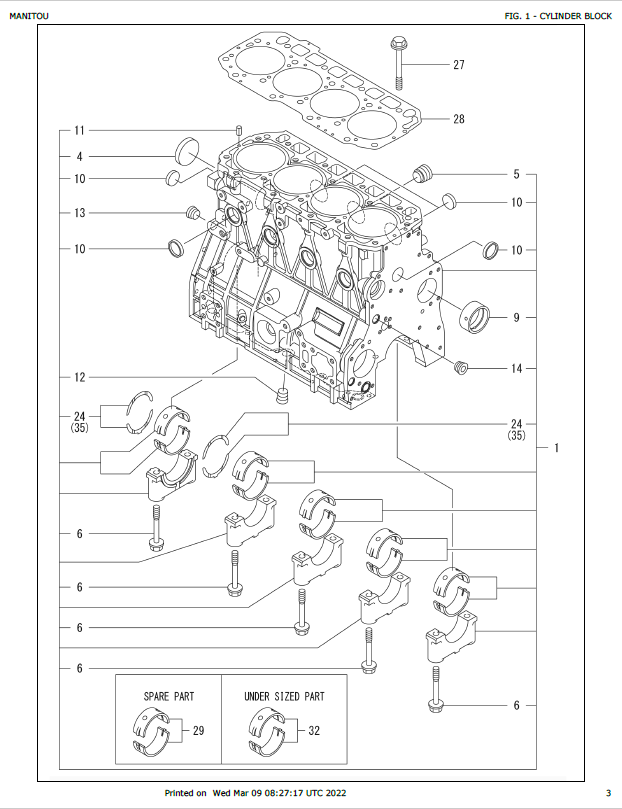 MUSTANG 4TNV98C-NMS2 R165 Engine Parts Catalog PDF Manual