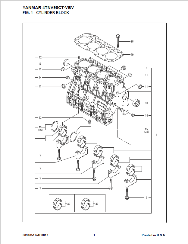 MUSTANG 4TNV98CT-VBV Engine Parts Catalog & Service Manual PDF Download