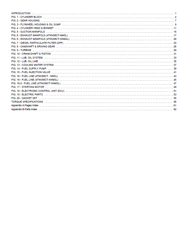 MUSTANG 4TNV98CT NMSL XNMSL GHEL RT210 RT215 Parts Manual PDF