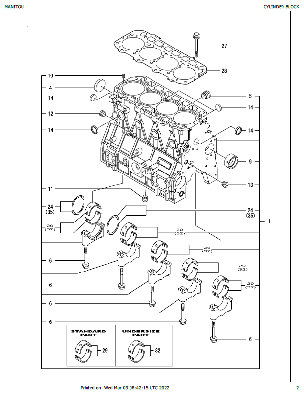 MUSTANG 4TNV98T Engine Parts Catalog Manual 917304 OEM PDF