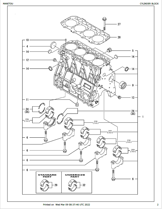 MUSTANG 4TNV98 Diesel Engine Parts Book & Repair Manual PDF