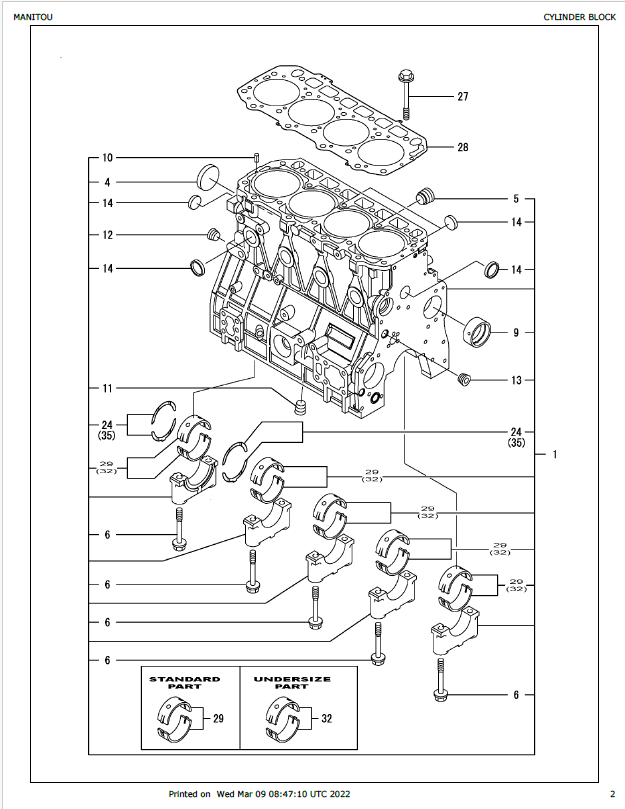 MUSTANG 4TNV98 Engine Models Parts Book 917304 Complete PDF