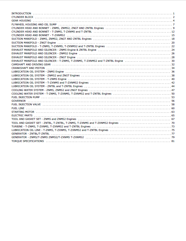 MUSTANG 4TNV98 Series Engine Parts Manual 917304 Download PDF