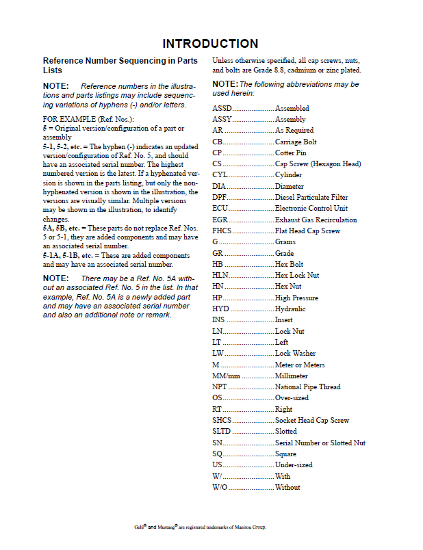 MUSTANG Compact Track Loader Engine Parts Catalog 50940196 Download PDF