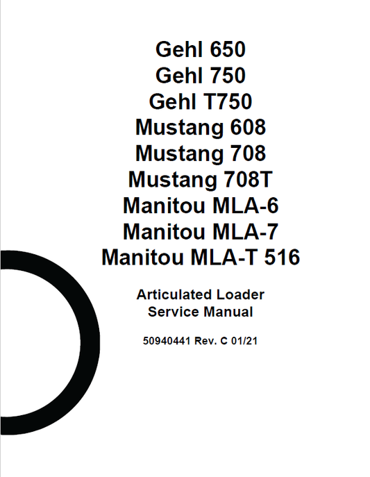 MUSTANG GEHL & MANITOU Articulated Loader Service Manual 50940441 PDF