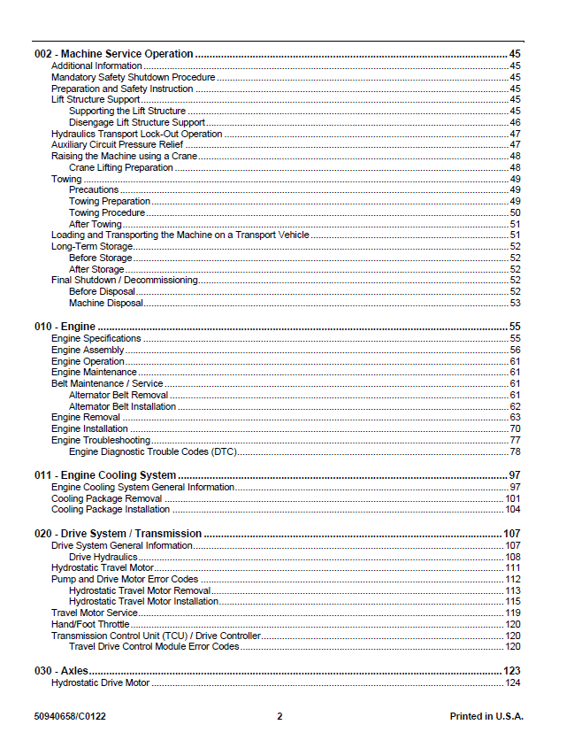 MUSTANG MLA 5-60 Articulated Loader Workshop Service Manual 50940658