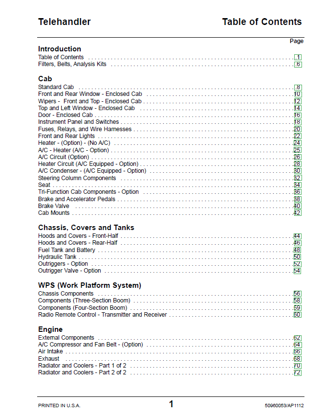 MUSTANG Telehandler 642 844 1055 Parts Manual PDF Download 50960053