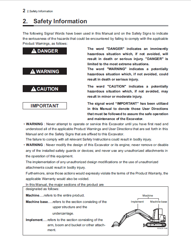 Mustang 1000M Compact Excavator 50940498 Operator & Service Manual PDF