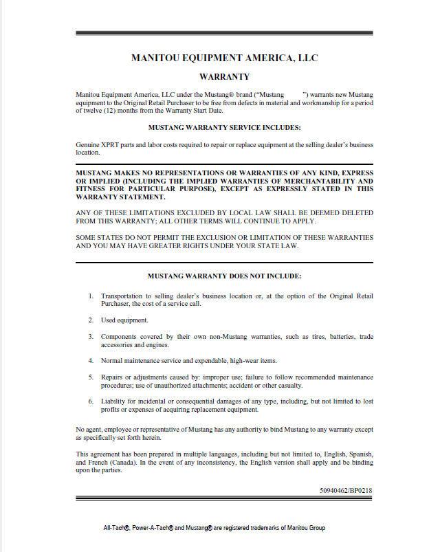 Mustang 1000M Excavator Manual 50940498 – Operation & Maintenance Guide
