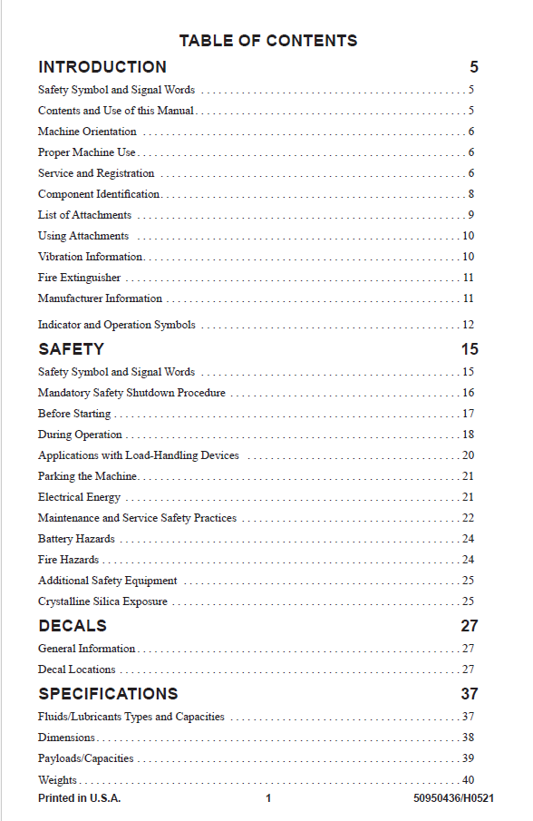 Mustang 1050RT X-Series Track Loader User & Operator Guide
