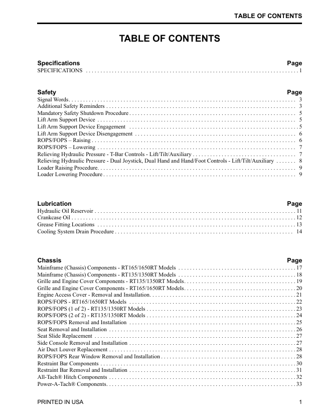 Mustang 1350RT 1650RT Service & Repair Manual PDF