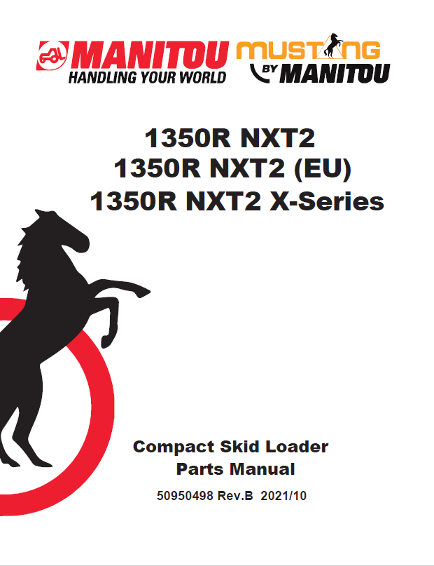 Mustang 1350R NXT2 Compact Skid Loader Parts Catalog Manual PDF