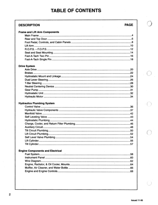 Mustang 2040 Skid Steer Loader Illustrated Parts Catalog PDF