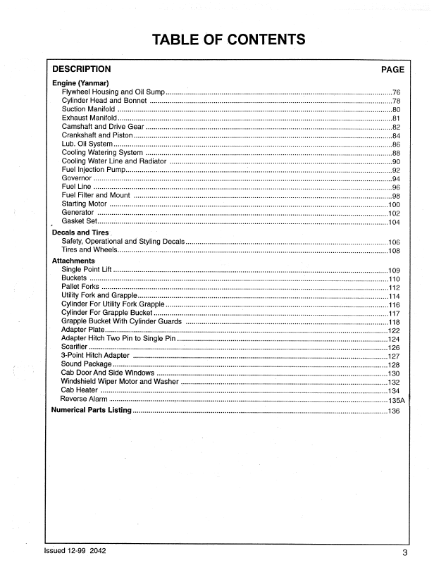 Mustang 2042 Skid Steer Loader Parts Book 008-12996 Download PDF