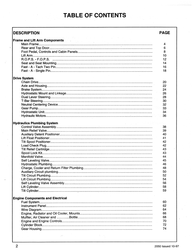 Mustang 2050 Loader Parts Catalog PDF – OEM Parts Manual 001-48976