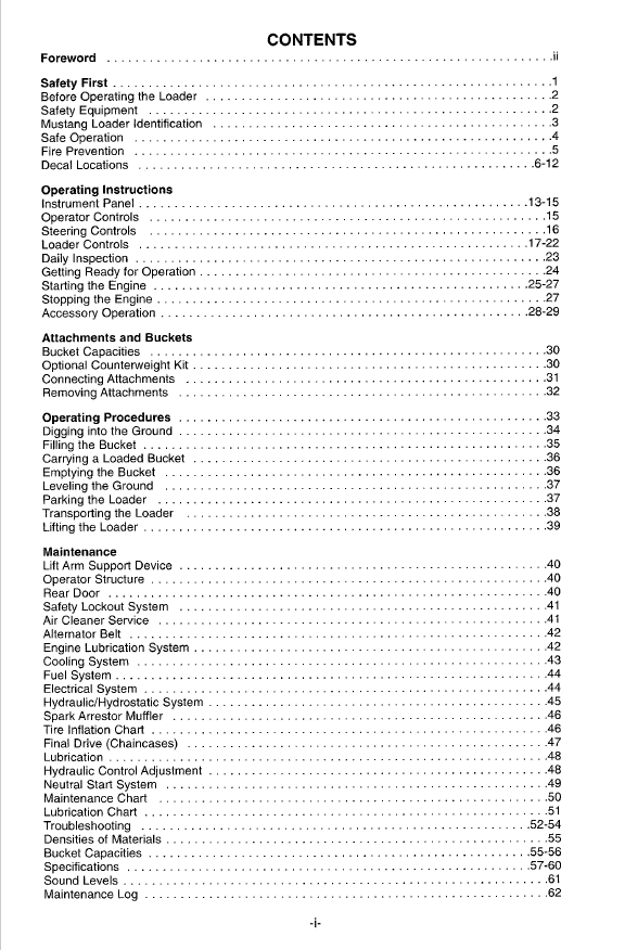 Mustang 2064 and 2074 Loader Operation & Maintenance Manual PDF