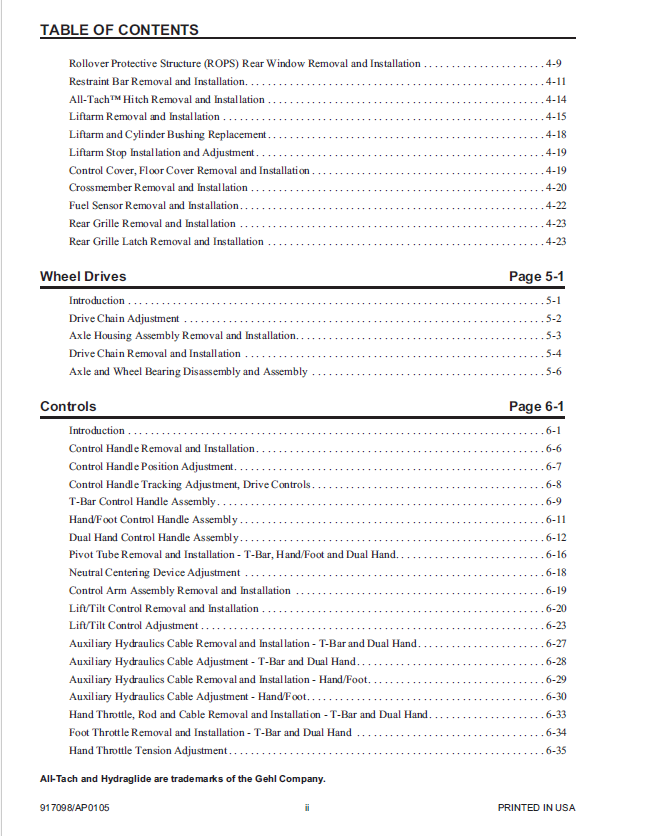 Mustang 2066-2086 Skid Steer Loader Workshop & Maintenance Manual PDF