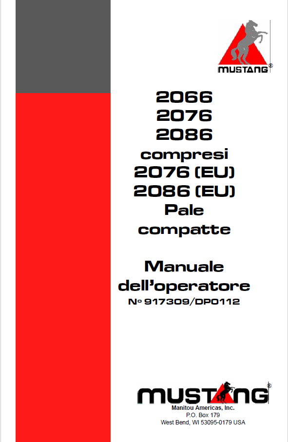 Mustang 2066, 2076, 2086 & Compresi EU Operator Manual (917309)