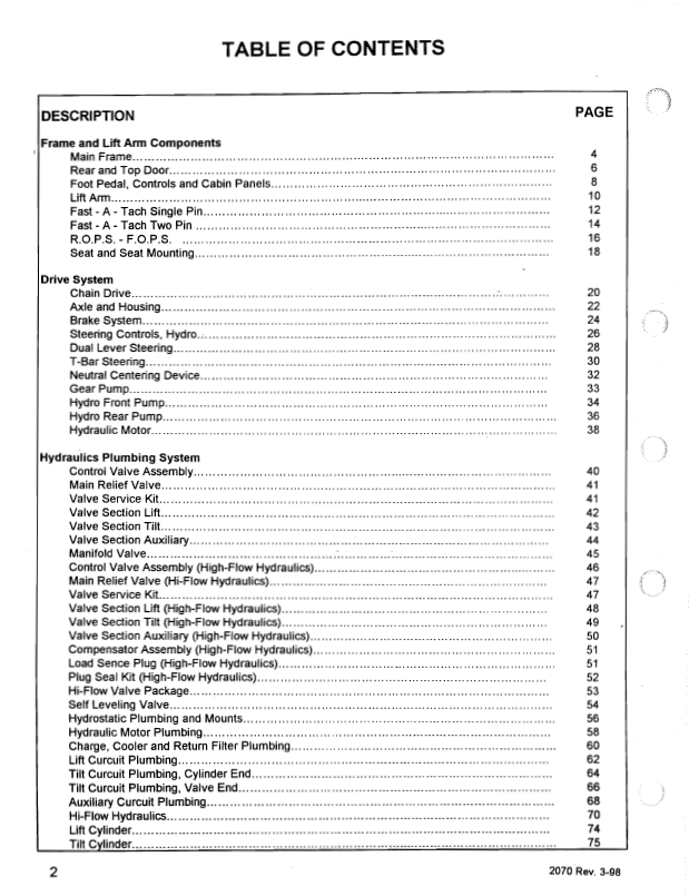 Mustang 2070 Loader Parts Catalog PDF | OEM Manual 000-23978