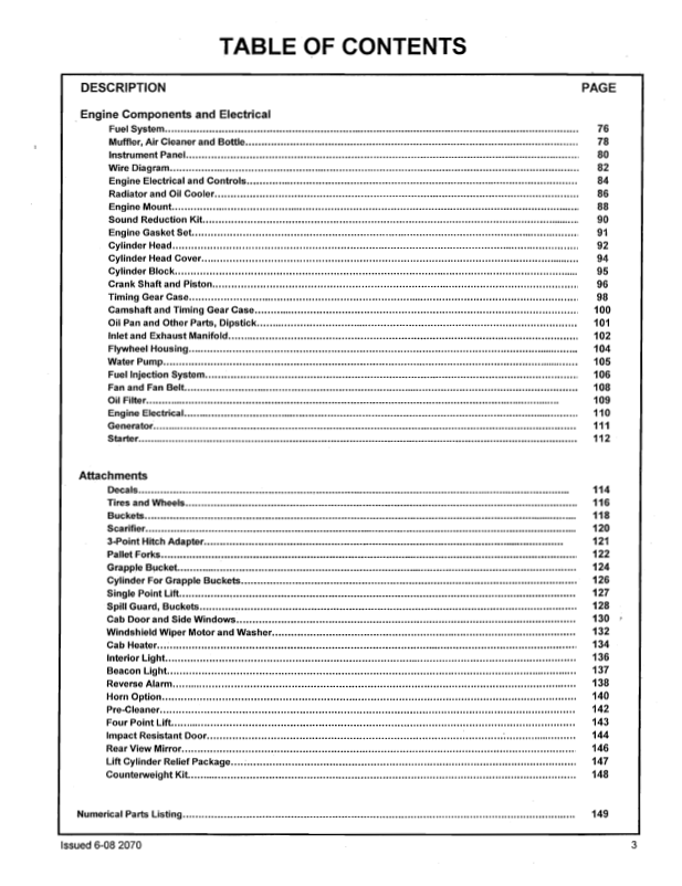 Mustang 2070 Skid Steer Parts Book Manual 000-23978 Illustrated Guide