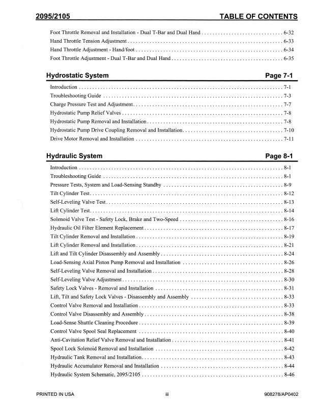 Mustang 2095 and 2105 Loader Maintenance Manual PDF 908278
