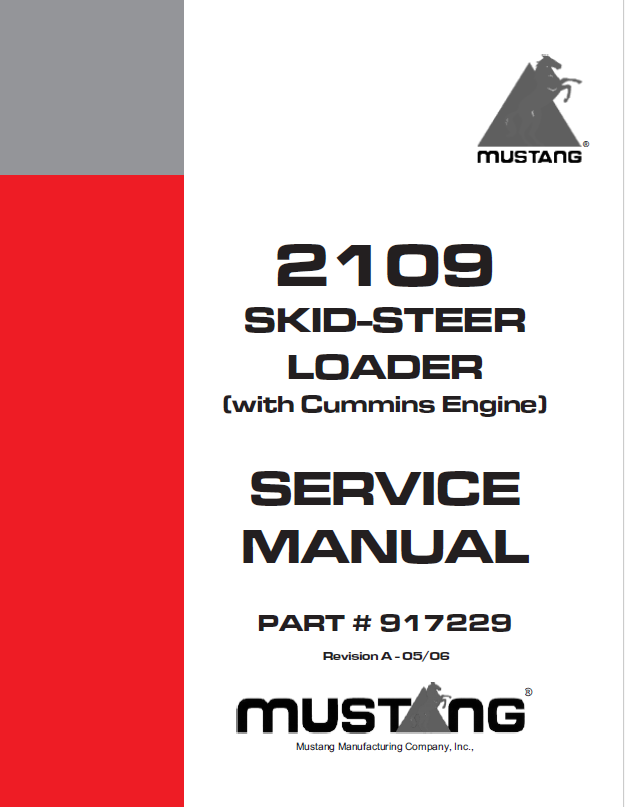 Mustang 2109 Skid-Steer Loader Service Manual 917229 PDF Download