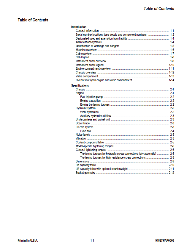 Mustang 2803ZT Compact Excavator Repair & Service Manual PDF