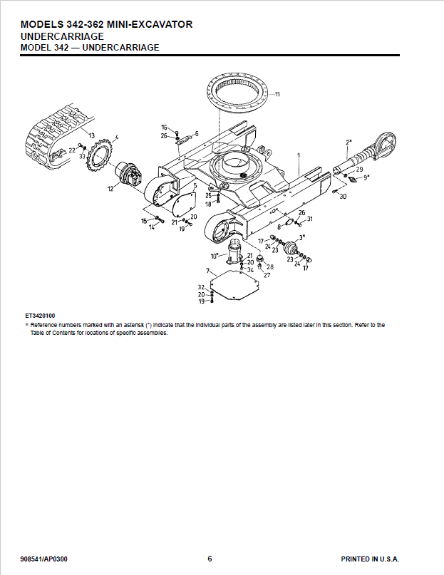Mustang 3402 & 3602 Excavator Spare Parts Catalog PDF Manual