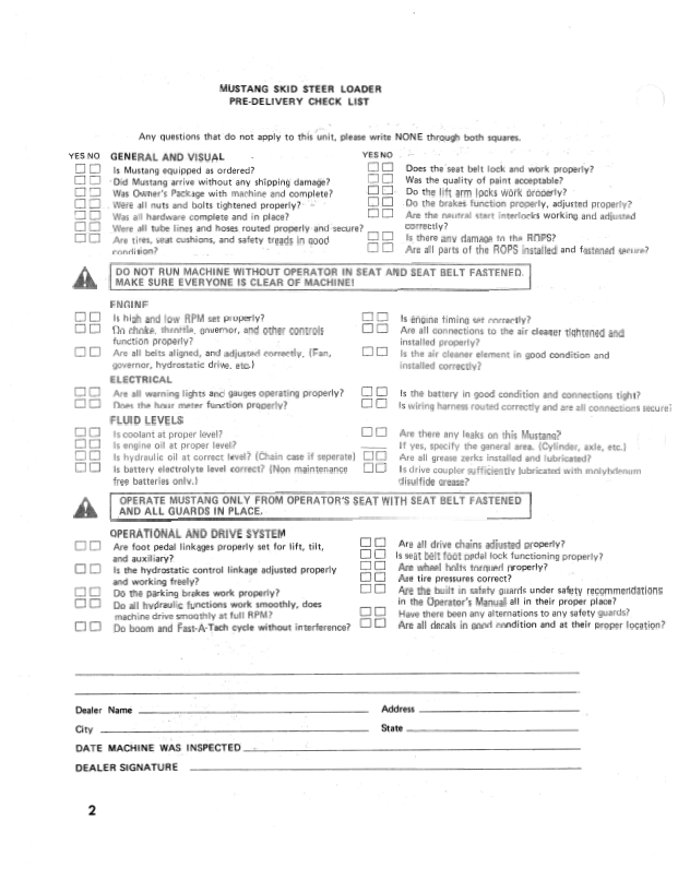 Mustang 342 Skid Steer Loader Manual: Part 000-58833