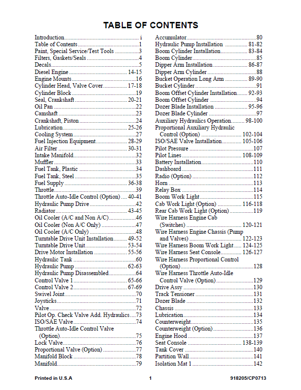 Mustang 3803ZT Compact Excavator Parts Catalog 918205 – PDF Manual