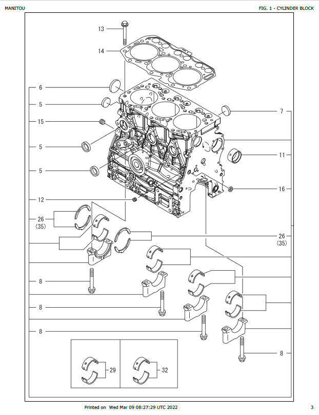 Mustang 3TNV80F-SXNBV Diesel Engine Parts Catalog 50940242 Workshop PDF