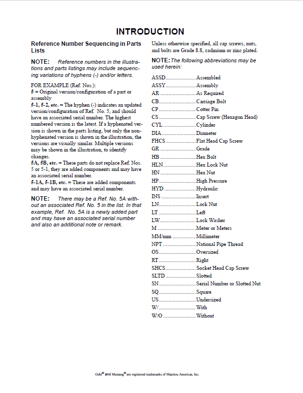 Mustang 3TNV82A-SBV Parts Catalog Manual PDF | 50940092 Repair Guide