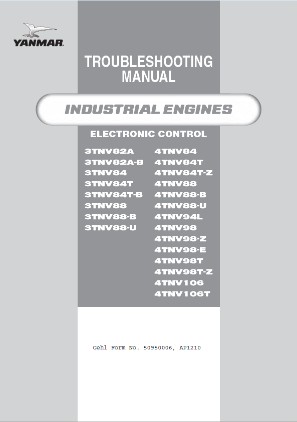 Mustang 3TNV82A to 4TNV106 Industrial Engine Troubleshooting Manual PDF