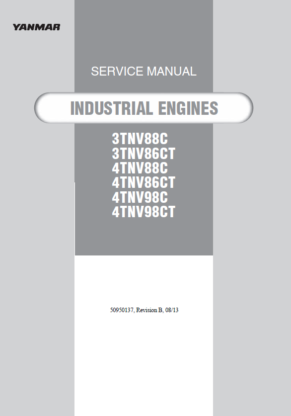 Mustang 3TNV88C 3TNV86CT 4TNV Series Track Loader Service Manual 50950137 PDF