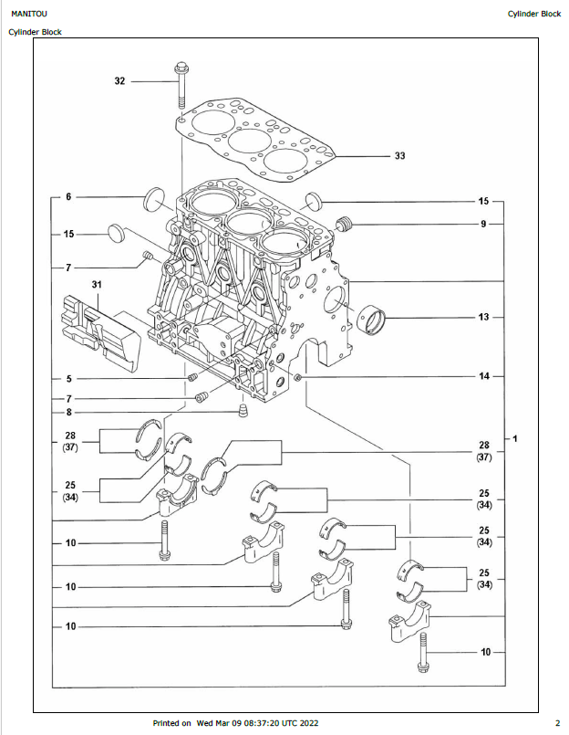 Mustang 3TNV88XMS & 4TNV88XMS Engine Parts Manual PDF Guide
