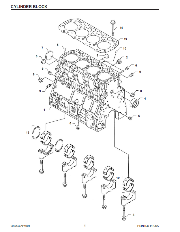 Mustang 4TNE106-GE 4TNE106T-GE Yanmar Diesel Engine Parts Catalog PDF