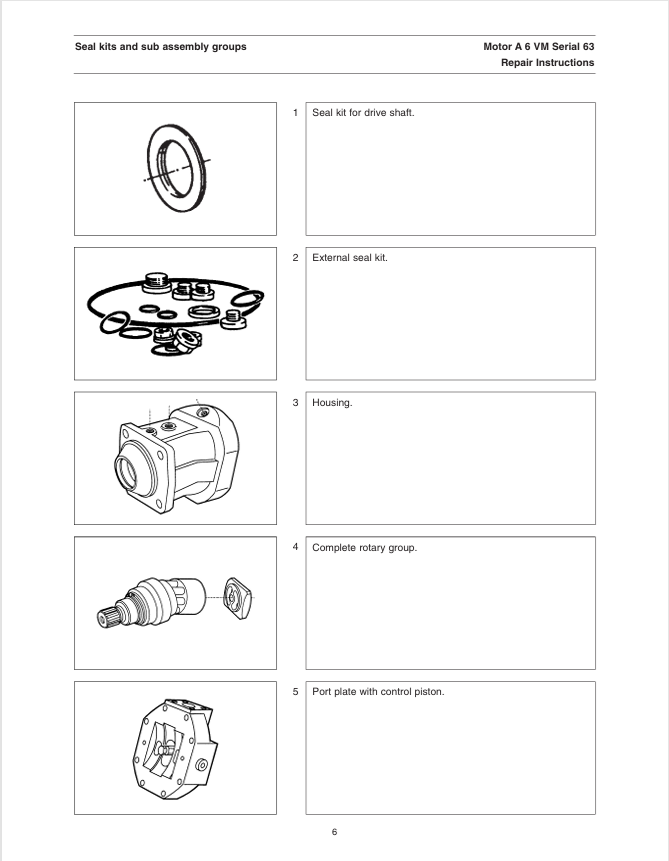 Mustang 519 A6VM Serial 63 Motor Service & Repair Manual