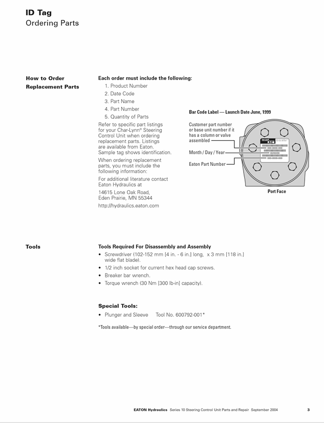 Mustang 519 Eaton Char-Lynn Series 10 Steering Repair Manual